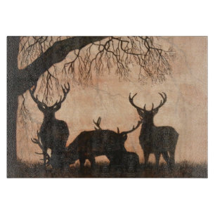 Planche à découper de mâles de cerfs communs