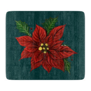 Planche à découper de poinsettia