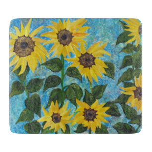 planche à découper de tournesols