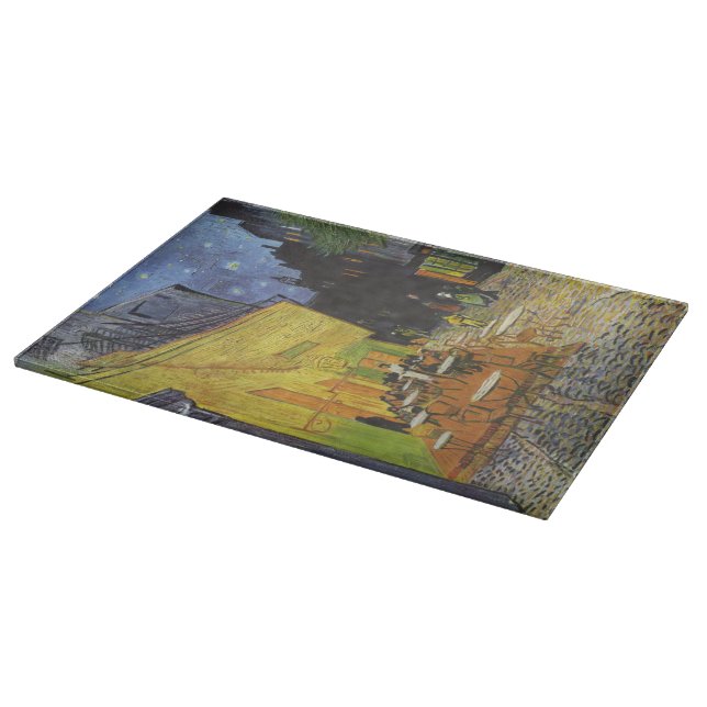 Planche à découper de Van Gogh de terrasse de café (Coin)