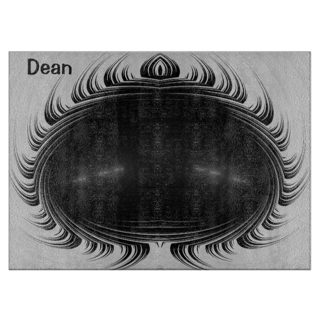 Planche À Découper DEAN ~ Étonnant noir blanc original fractal (Devant)