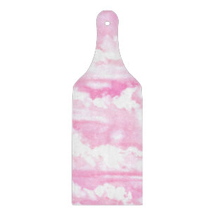 Planche À Découper Décor Clair Rose Élégant Nuages