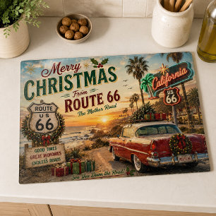 Planche À Découper Décor de cuisine de vacances de la route 66 en Cal