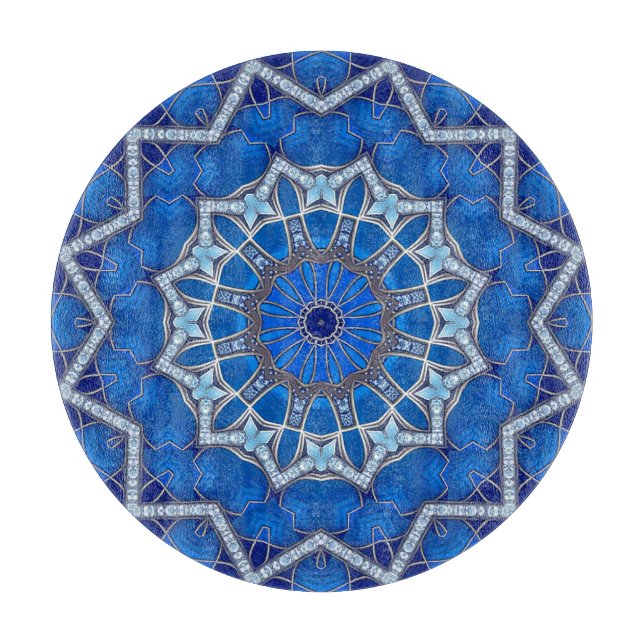 Planche à découper décorative bleue (Devant)