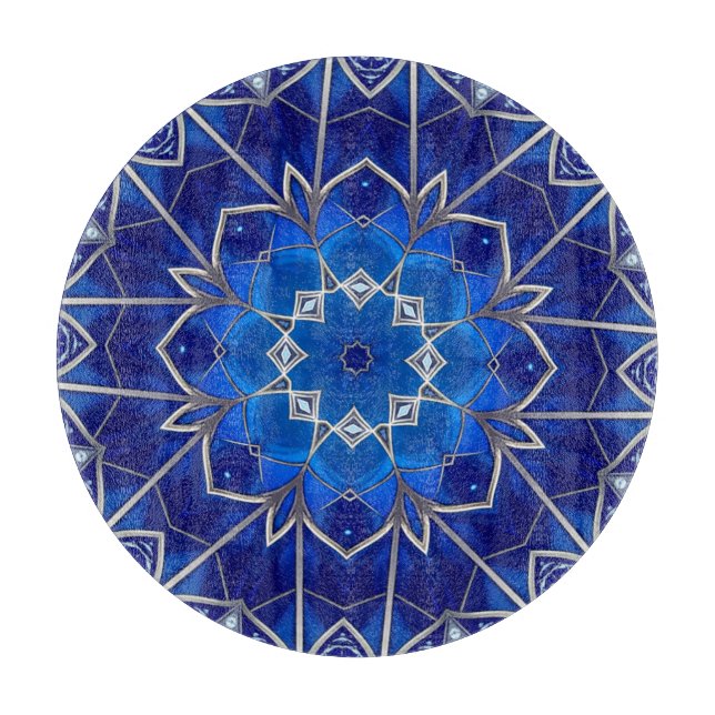 Planche à découper décorative bleue (Devant)