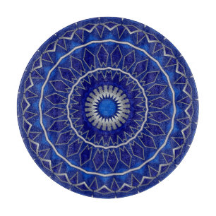 Planche à découper décorative bleue