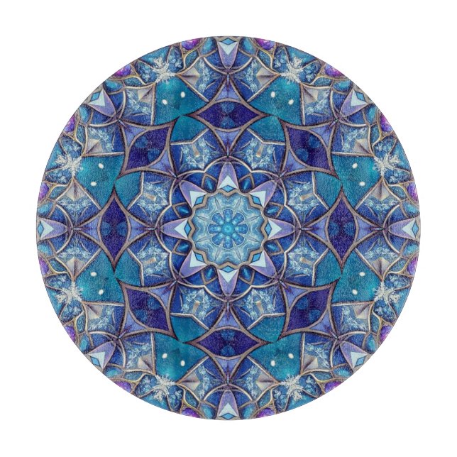 Planche à découper décorative bleue (Devant)