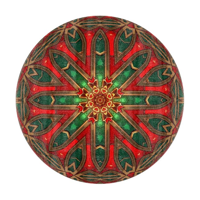 Planche à découper décorative rouge vert (Devant)