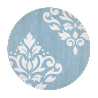 Défiler Damas Art I Blanc sur Bleu clair