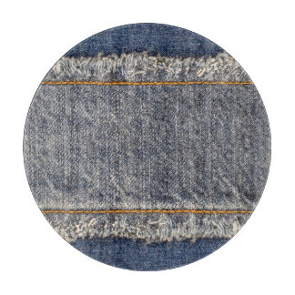 Planche À Découper Denim Blue Jeans : Décontracté Double Patch