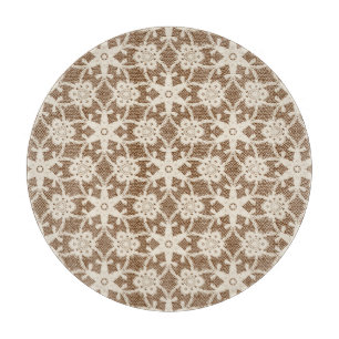 Planche À Découper Dentelle antique - crème et marron