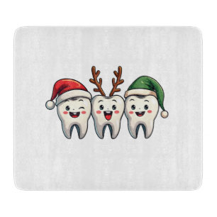 Planche À Découper Dentiste Noël Dental Père Noël Floss Xmas Tree
