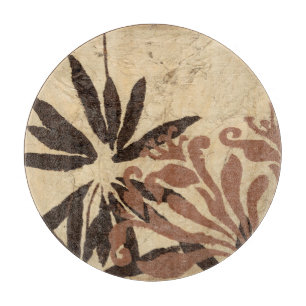 Planche À Découper Design de crayon floral avec Feuilles tawny