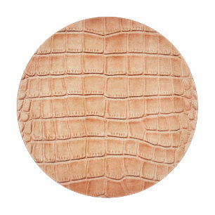 Planche À Découper Design en cuir de reptile orange