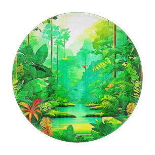 Planche À Découper Design forestier exotique