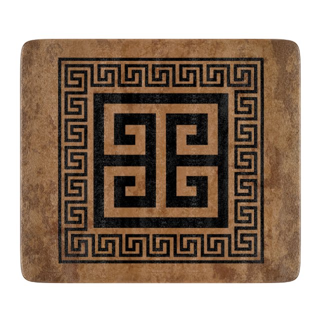 Planche À Découper Design noir Motif grec (Devant)
