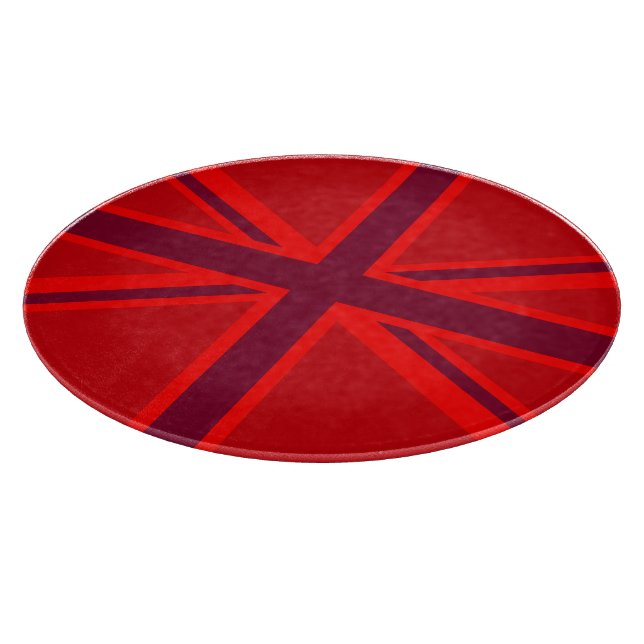 Planche À Découper Design Union Jack à accent rouge (Coin)