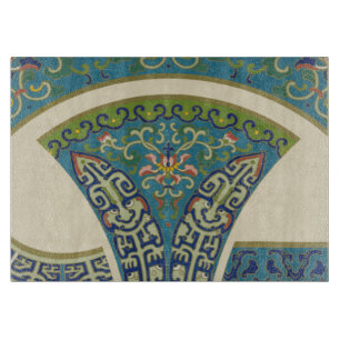 Planche À Découper Designs orientaux bleus avec facettes souriantes