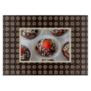 Planche À Découper Dessert de la Mousse aux fraises et au chocolat fo