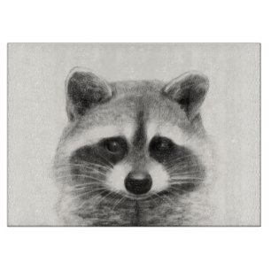 Planche À Découper Dessin au crayon de Raccoon