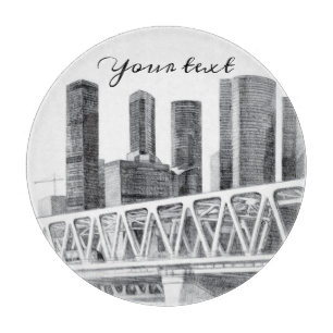 Planche À Découper Dessin au crayon du pont Metro