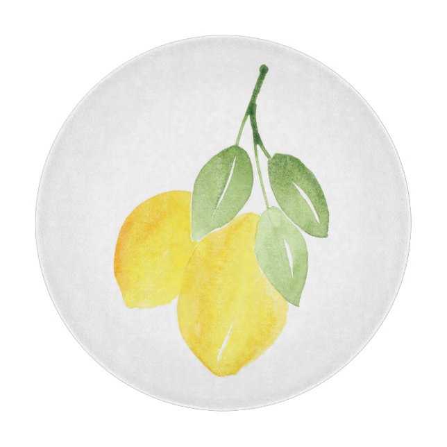 Planche À Découper Deux citrons aquarelles (Devant)