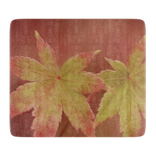 Planche À Découper Deux Feuilles d'érable japonais - style Vintage