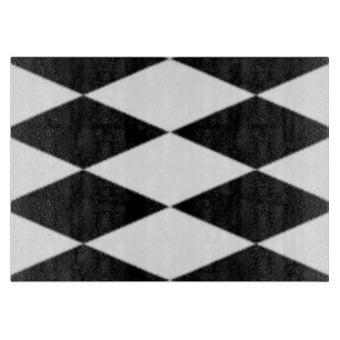 PLANCHE À DÉCOUPER DIAMANTS NOIRS ET BLANCS