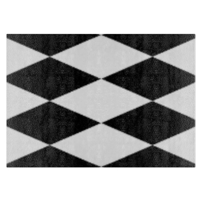 PLANCHE À DÉCOUPER DIAMANTS NOIRS ET BLANCS (Devant)