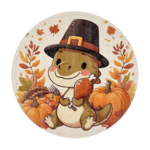 Planche À Découper Dinosaur de Thanksgiving mignon