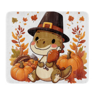 Planche À Découper Dinosaur de Thanksgiving mignon