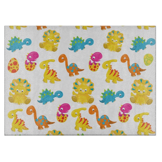 Planche À Découper Dinosaures Mignons, Motif De Dinosaures, Baby Dino (Devant)