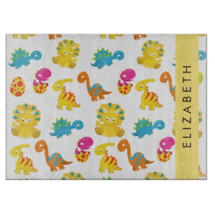 Planche À Découper Dinosaures Mignons, Motif Des Dinosaures, Votre No