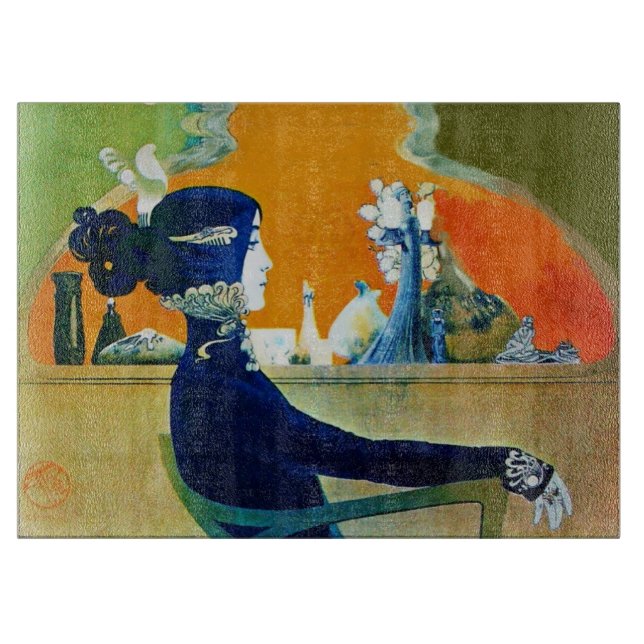 Planche À Découper DIVA EN BLEUE Art Nouveau Beauté Mode Coupe Bo (Devant)