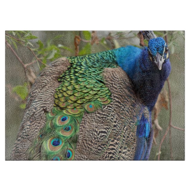 Planche à découper d'oiseau de paon (Devant)