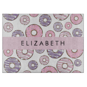 Planche À Découper Donuts Roses, Donuts Violets, Saupoudrages, Votre 