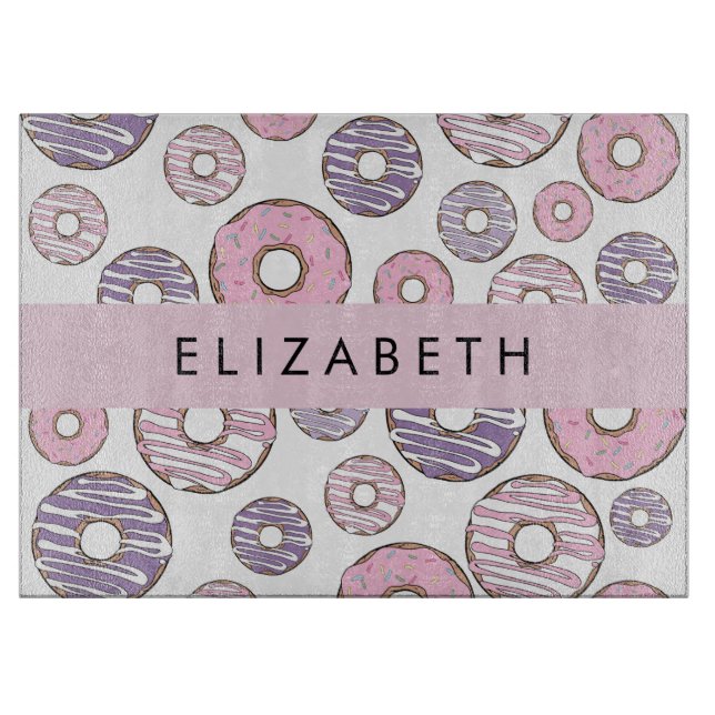 Planche À Découper Donuts Roses, Donuts Violets, Saupoudrages, Votre  (Devant)
