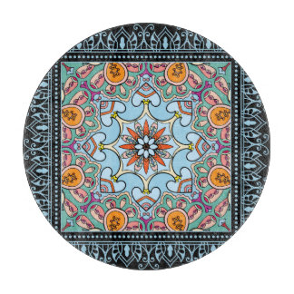 Planche À Découper Doodle décoratif coloré : motif symétrique.