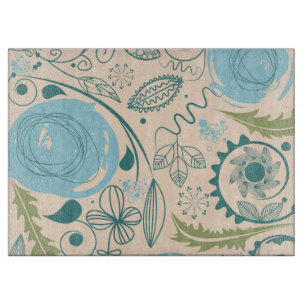 Planche À Découper Doodles de fleurs