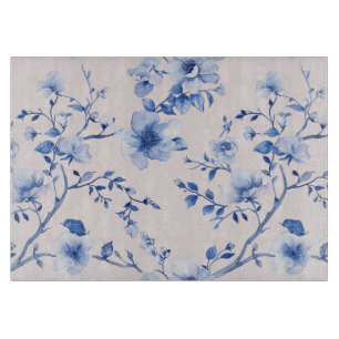 Planche À Découper Douce Touche Florale Bleue de Mariage