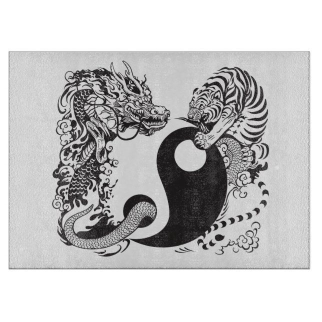 Planche À Découper dragon and tiger yin yang (Devant)