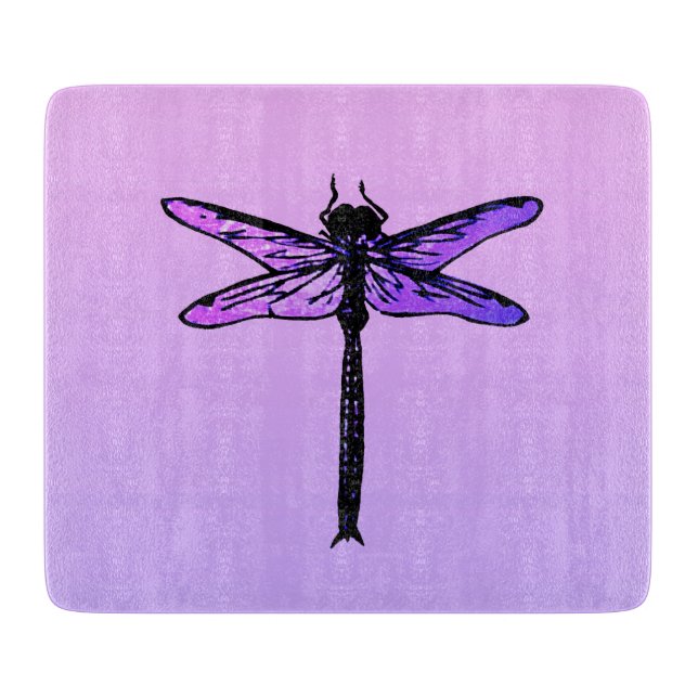 Planche À Découper Dragonfly japonaise vintage, améthyste violet (Devant)