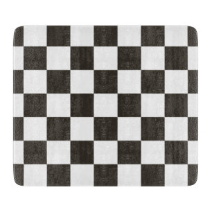 Planche À Découper Drapeau À damiers (noir et blanc) (Motif du vérifi