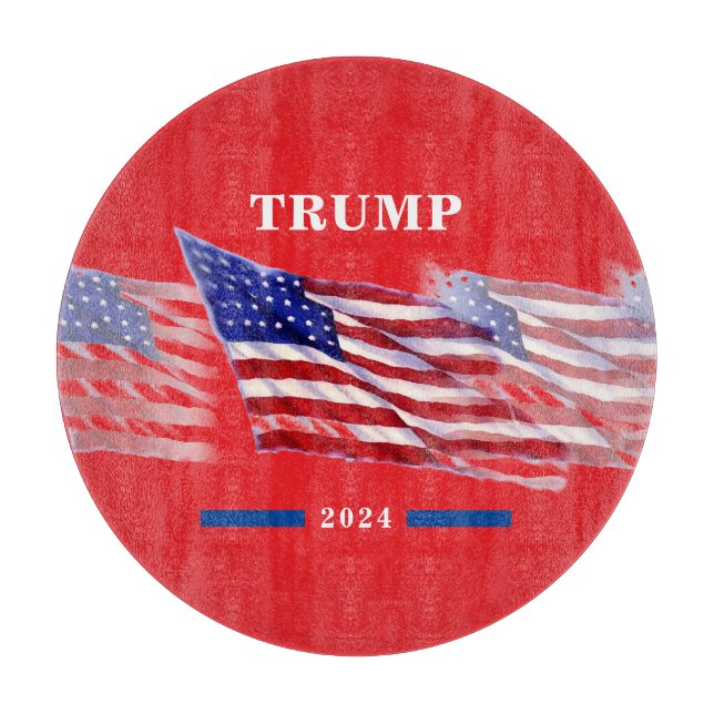 Planche À Découper Drapeau américain Donald Trump 2024 (Devant)