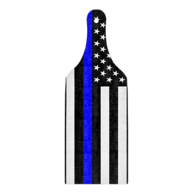 Planche À Découper Drapeau américain Symbole de la Ligne Bleue Mince (Devant)