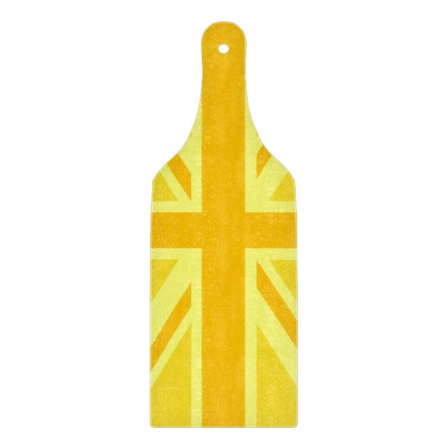 Planche À Découper Drapeau britannique Union Jack très jaune (Devant)