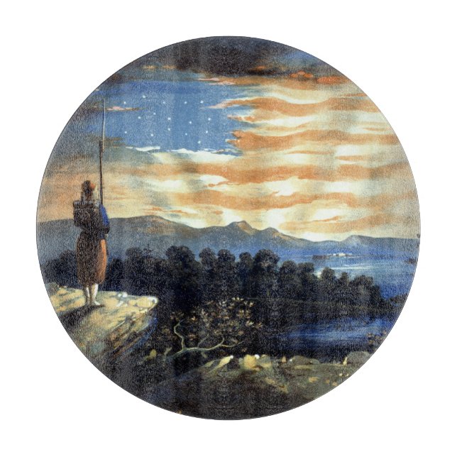 Planche À Découper Drapeau céleste américain dans le ciel, Guerre civ (Devant)