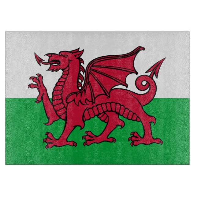 Planche À Découper Drapeau de dragon au Pays de Galles, Drapeau natio (Devant)