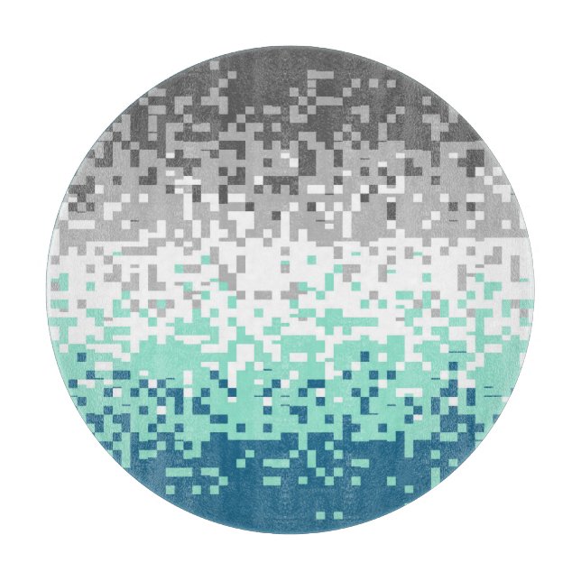 Planche À Découper Drapeau de fierté frayromantique abstrait pixelisé (Devant)