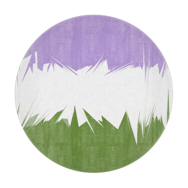 Planche À Découper Drapeau de fierté Genderqueer abstrait ZigZag épic (Devant)